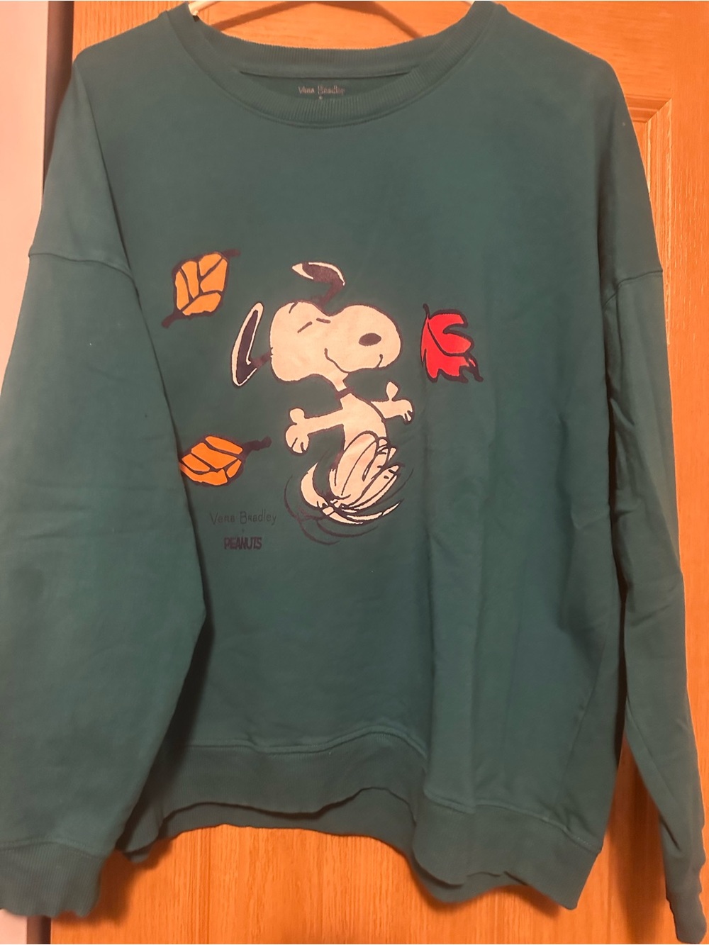 Vera Bradley x Peanuts Snoopy Autumn Sweatshirt - Teal Green